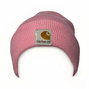 CARHARTT  Toddler Knit Beanie Hat Pink Logo Patch One Size Fits Most